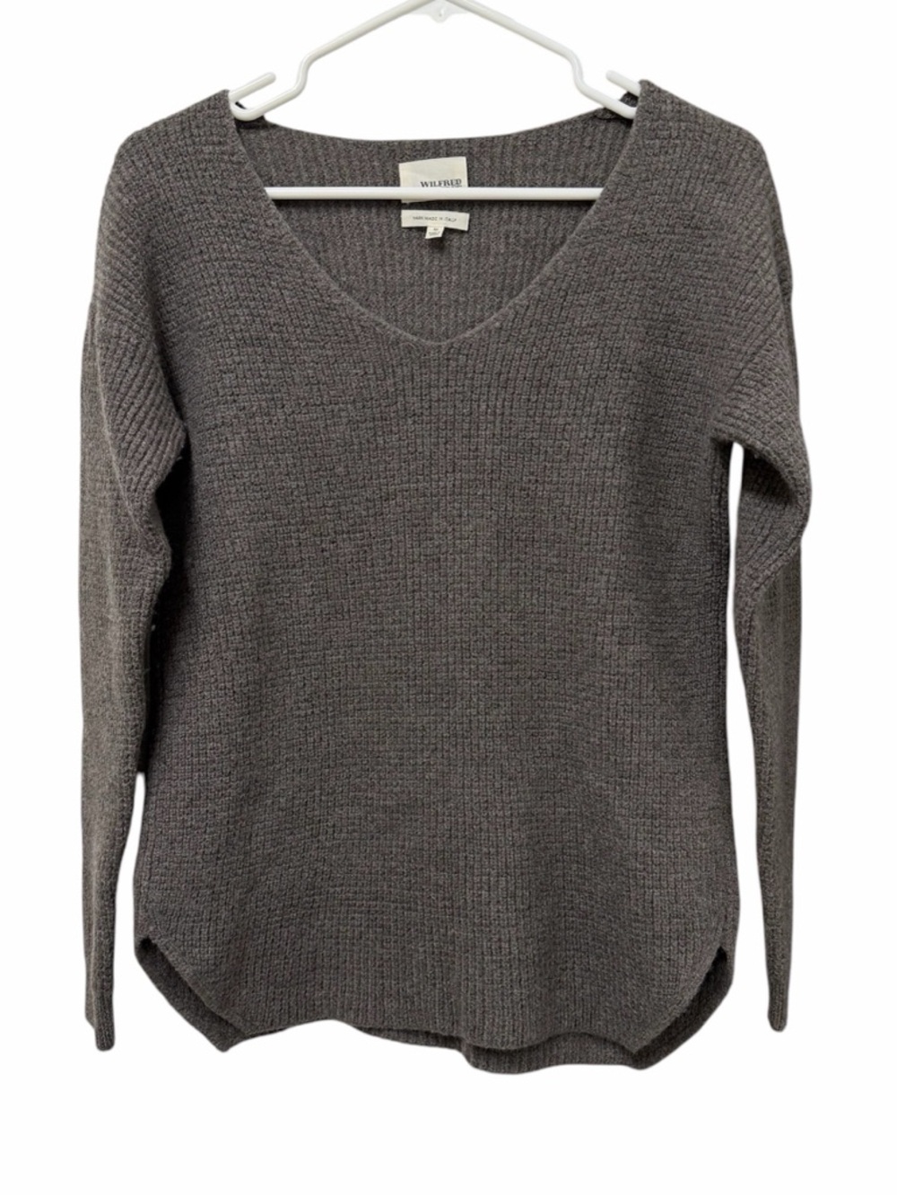 Aritzia Wilfred Free Wolter 100 Wool V Neck Pullover Sweater M
